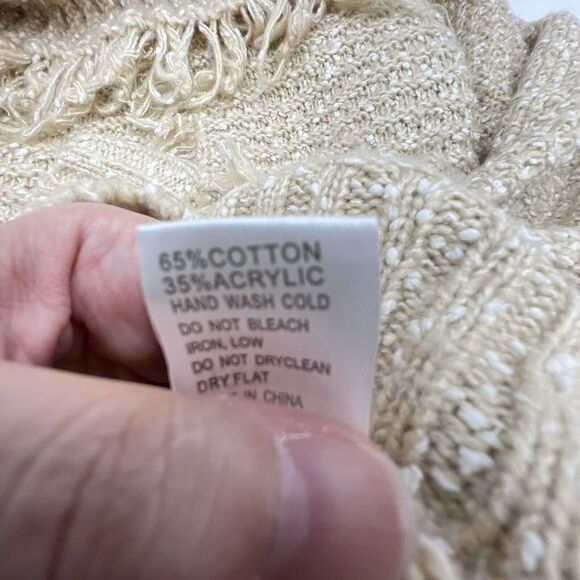 POL Oversized Cream Cowl Neck Sweater Size Small Fringe - Picture 5 of 5